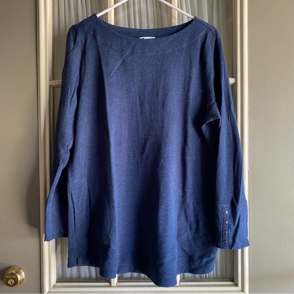 J. Jill navy blue long sleeve thermal top